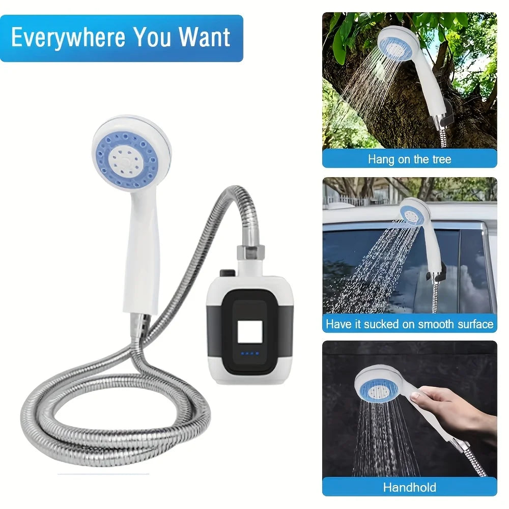 USB Rechargeable Portable Electric Shower Pump for Camping Outdoor Pet Wash Garden Cleaning Dormitory - Essential Shower Utility Tool