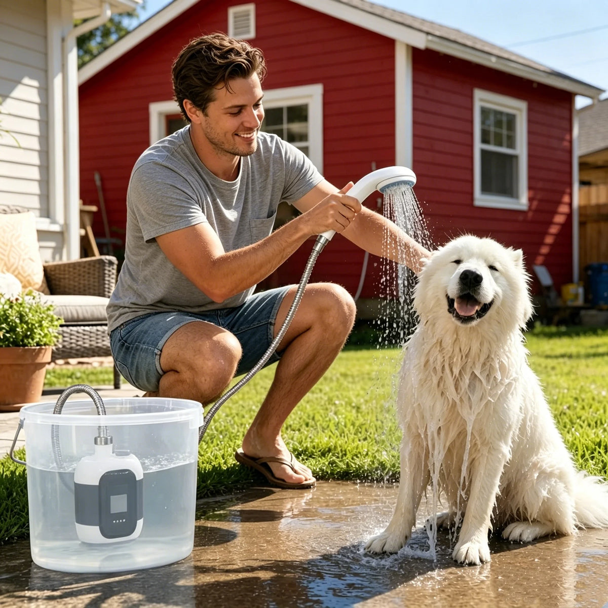 USB Rechargeable Portable Electric Shower Pump for Camping Outdoor Pet Wash Garden Cleaning Dormitory - Essential Shower Utility Tool