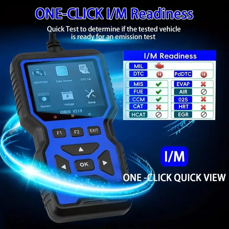 V519 Car Diagnostic Scanner Tool Automotive OBD2 Scanner for Engine Health Check with Color Screen