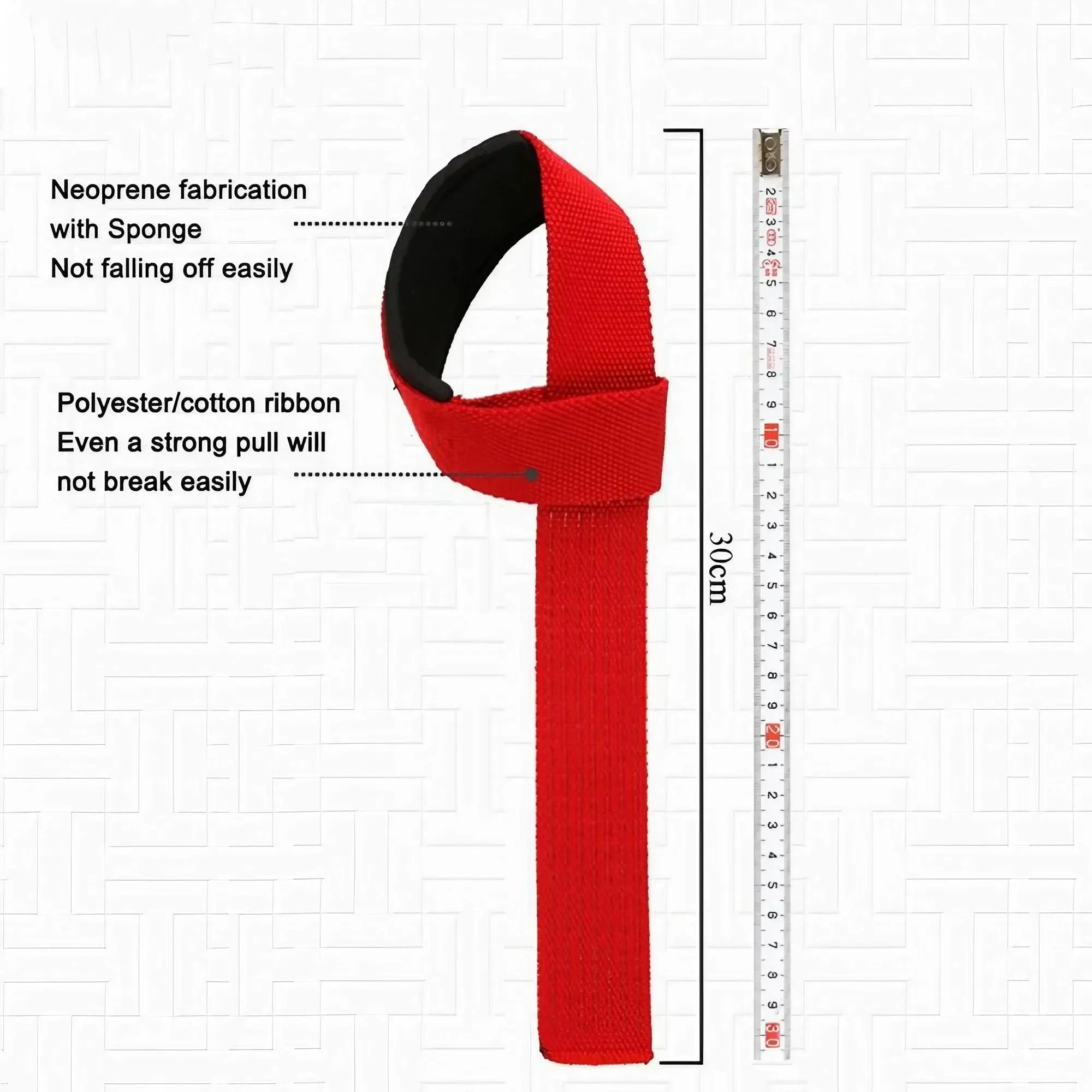 Heavy Duty Cotton Wrist Lifting Straps for Deadlift and Weightlifting Gym Fitness Neoprene Padded Cushioned Anti Slip Pull Grips Band Wrist Wraps Support for Powerlifting Bodybuilding Strength Training Workouts Men Women