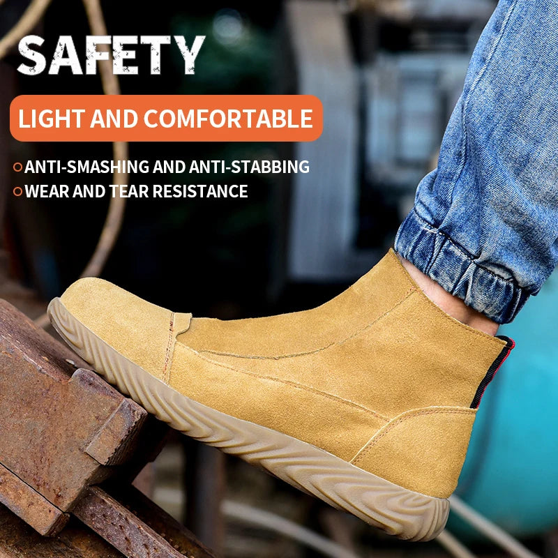 Puncture Resistant Industrial Safety Shoes for Men Heavy Duty Work Boots  Puncture Resistant Safety Shoes Steel Toe Work Shoes for Men
