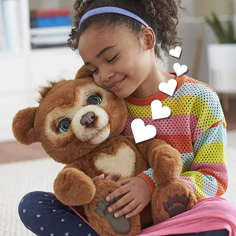 Soft Curious Bear Animals Doll Kids Toy Cute Bear With Sound Stuffed Christmas Gift Kawaii Electric Toys Learning Toys Kids Toys
