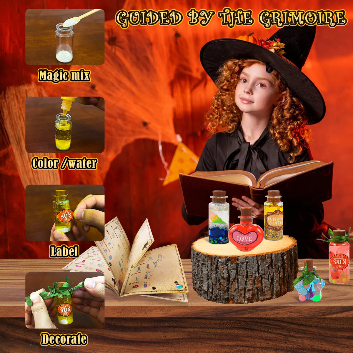 Fairy Magic Potions Kit Kids DIY Witch Glowing Spell Potion DIY Handmade Toys Science Experiments Kids Craft Kit Educational Toy