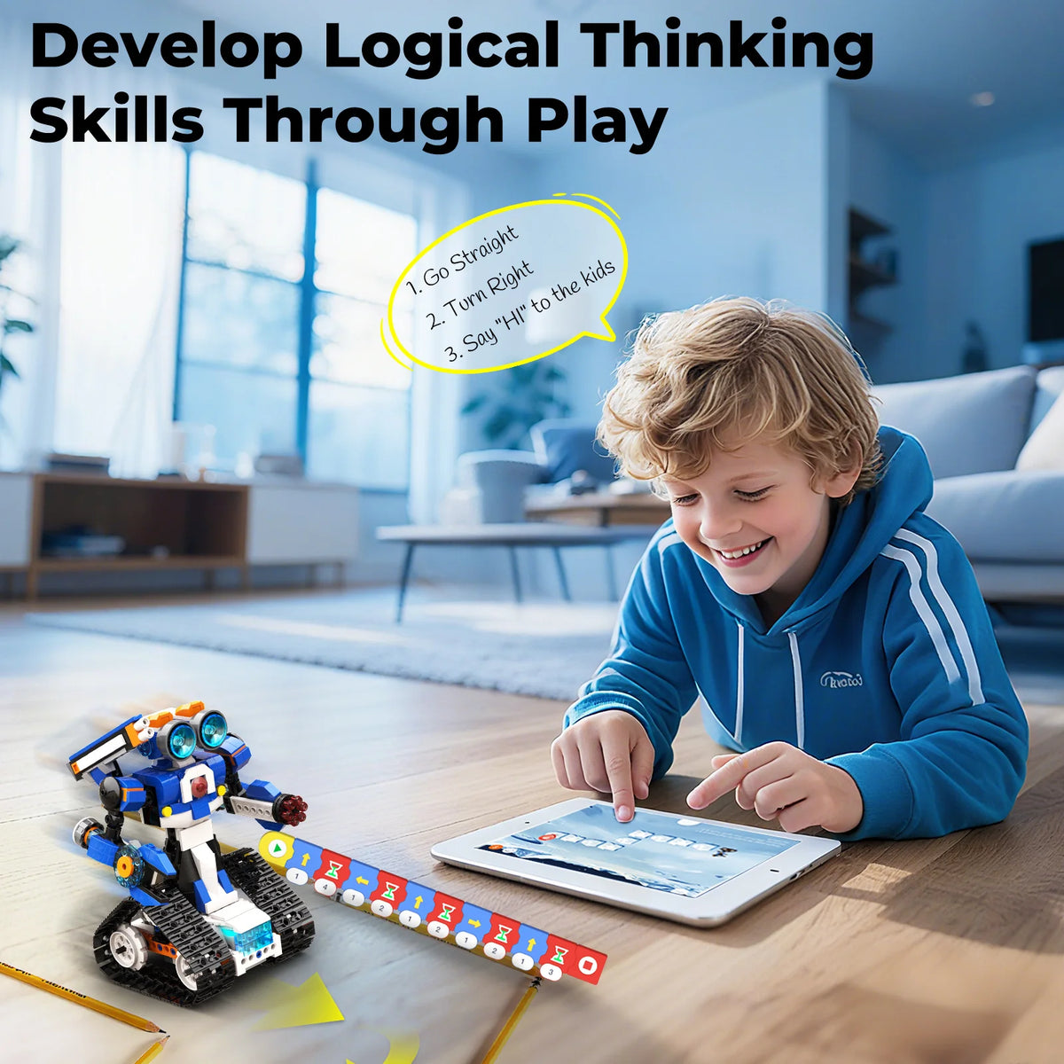 Apitor Robot J 6 in 1 STEM Kit for Kids Age 7+ STEM Educational Toys with App Control Programmable Robot Kit Classic Toys Gifts For Boys Girls Birthday Christmas Gift