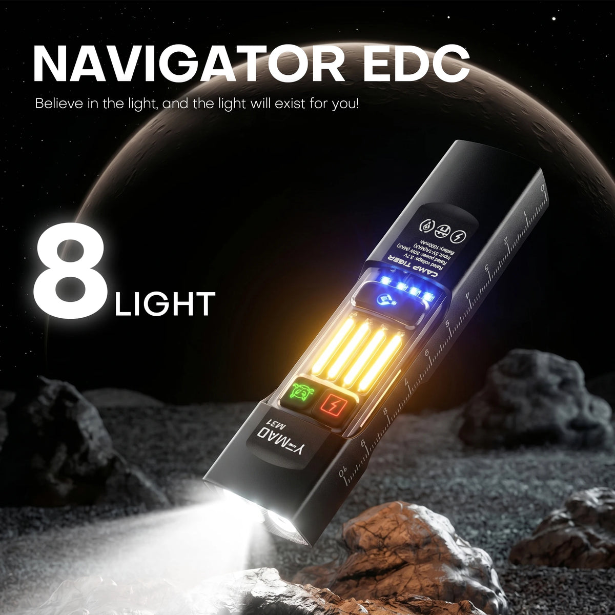 UV Multi-Function Flashlight, UV Light, Rechargeable, Aluminum Alloy, Portable Clip, Home Currency Verification, Pet Stain Detection, Outdoor Camping, Emergency Repairs