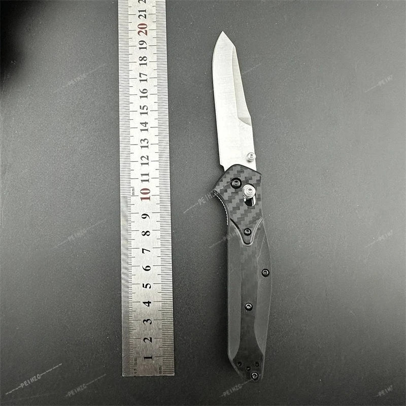 BM 940 Compact Folding Knife D2 Steel Blade Carbon Fiber Handle Outdoor Camping Hiking EDC Practical Cutting Knife Men's Gift