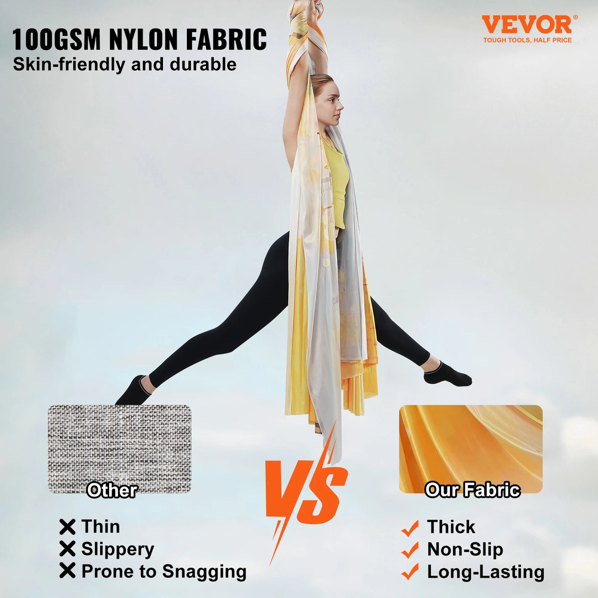 SucceBuy 5.5 Yards Aerial Yoga Hammock & Swing Nylon Fabric Full Rigging Hardware for Antigravity Yoga Fitness Bodybuilding
