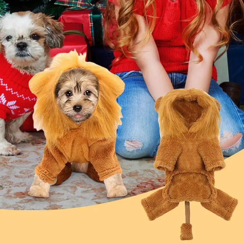 Pet Dog Clothes Cat Cartoon Lion Tiger Zebra Leopard Outfit Halloween Cosplay Hoodie Costume Autumn Winter Dog Party Clothing