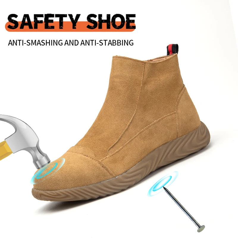 Puncture Resistant Industrial Safety Shoes for Men Heavy Duty Work Boots  Puncture Resistant Safety Shoes Steel Toe Work Shoes for Men
