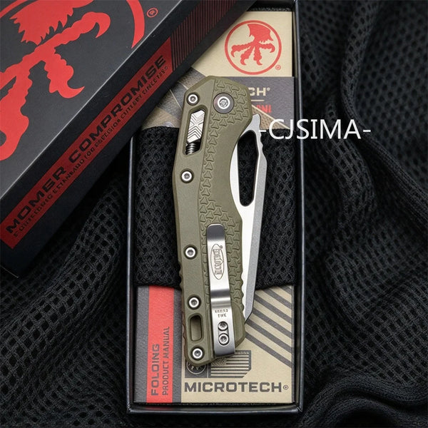 Microtech MSI™ RAM-LOK™ S/E Stonewash Tri-Grip – Polymer OD Green Outdoor Camping Lock Knife