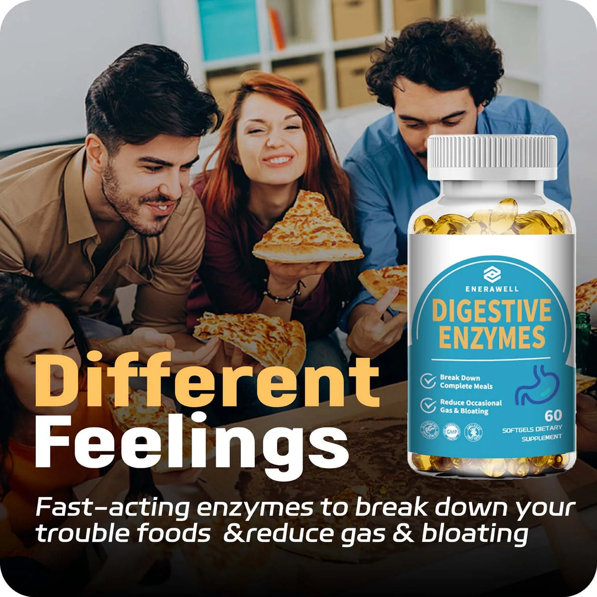 Digestive Enzymes Supplement - Digestion and Intestinal Health for Adults Men and Women, Promotes Nutrient Absorption