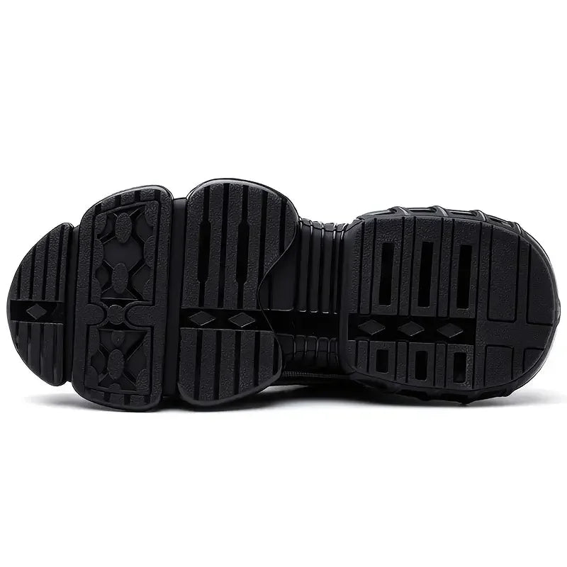 Men's Rotating Button Steel Toe Anti-Puncture Non-Slip Work Shoes Lightweight Breathable Safety Boots for Men