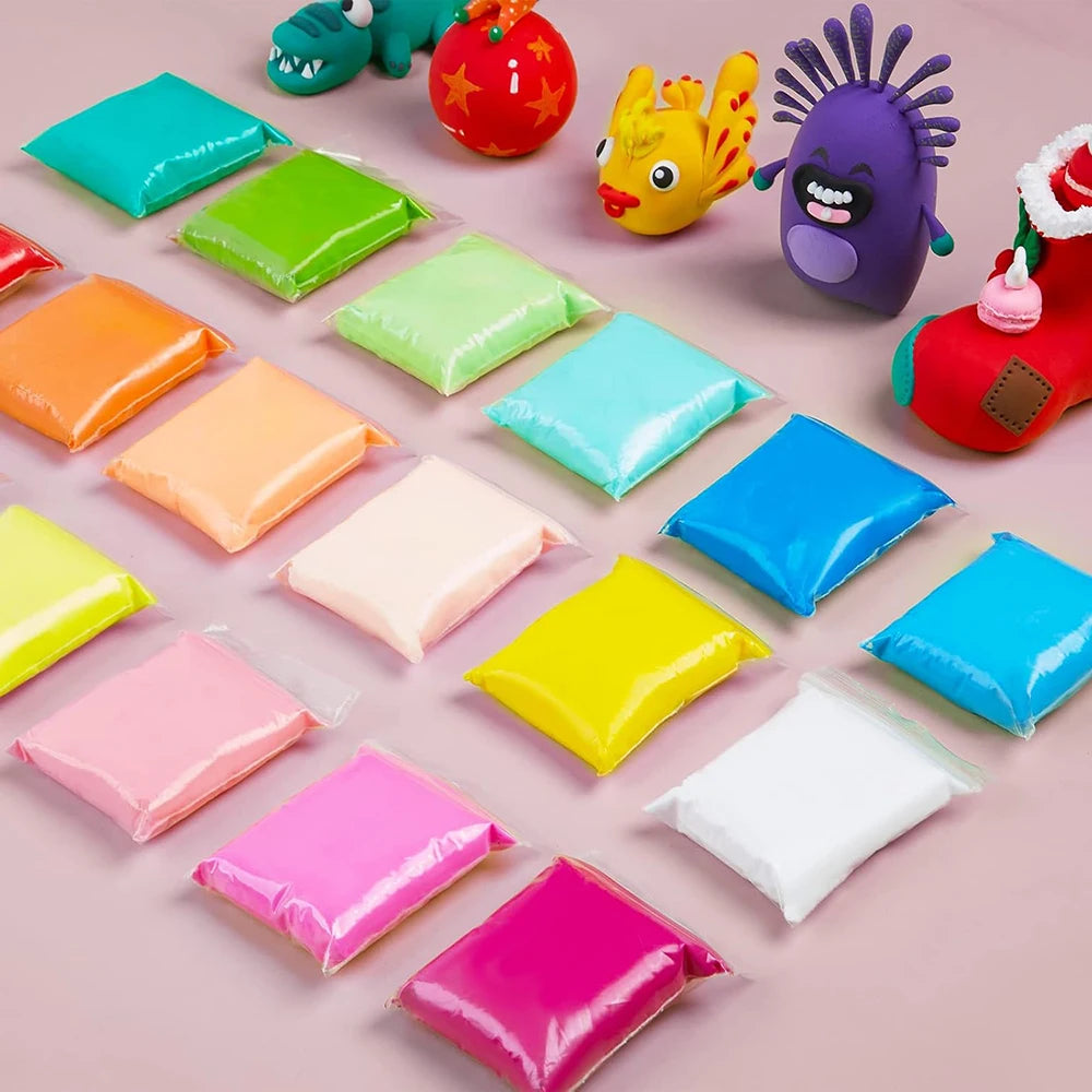 24 color Air Dry Clay  Handmade Modeling No-Bake No Mess Magic Foam Clay Crafts Soft Light Clay For Sculpture Making Gift