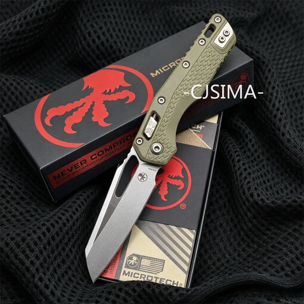 Microtech MSI™ RAM-LOK™ S/E Stonewash Tri-Grip – Polymer OD Green Outdoor Camping Lock Knife