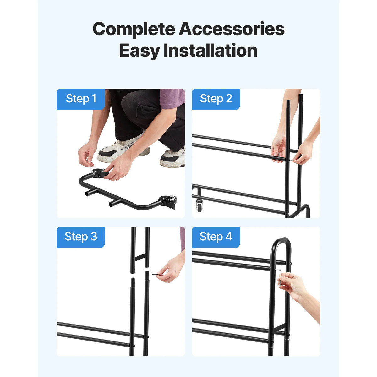 SucceBuy 4 Tier 3D Printer Filament Rolling Filament Spool Storage Rack with Wheels for Office Workshop 3D Printing Station