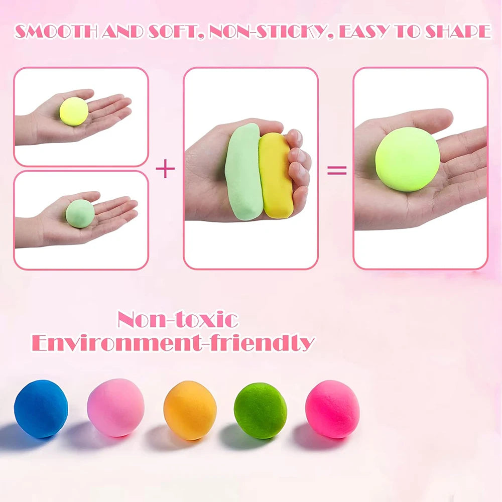 24 color Air Dry Clay  Handmade Modeling No-Bake No Mess Magic Foam Clay Crafts Soft Light Clay For Sculpture Making Gift