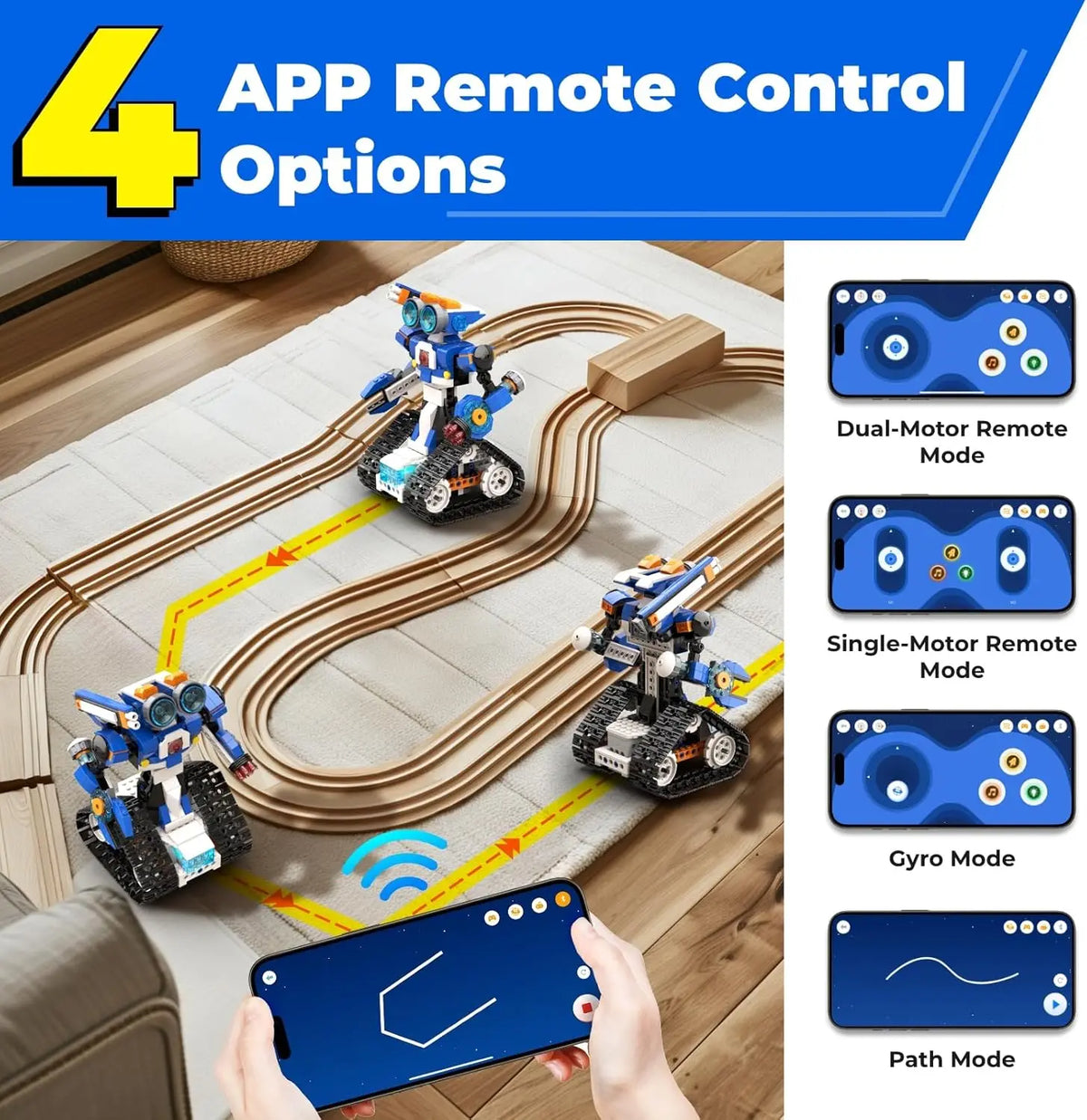 Apitor Robot J 6 in 1 STEM Kit for Kids Age 7+ STEM Educational Toys with App Control Programmable Robot Kit Classic Toys Gifts For Boys Girls Birthday Christmas Gift