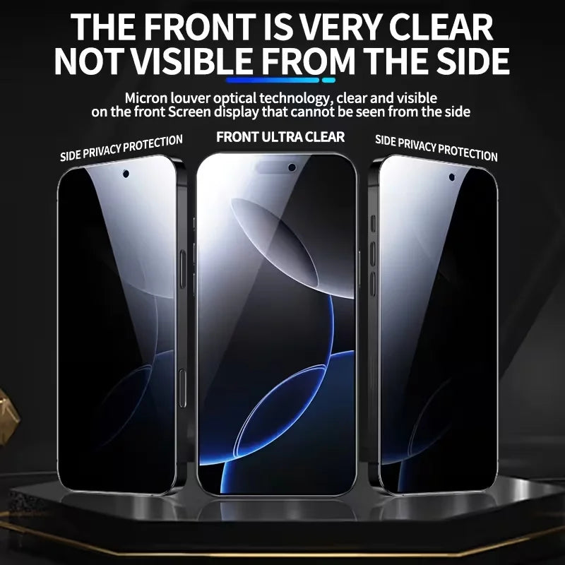 5-Pack Full-Screen Privacy Protection Steel Tempered Glass Film for iPhone Duo Ultra Fold 18 18 Pro Max 18 Pro 9H Hardness Anti-Fingerprint for Public Transport Office Metro
