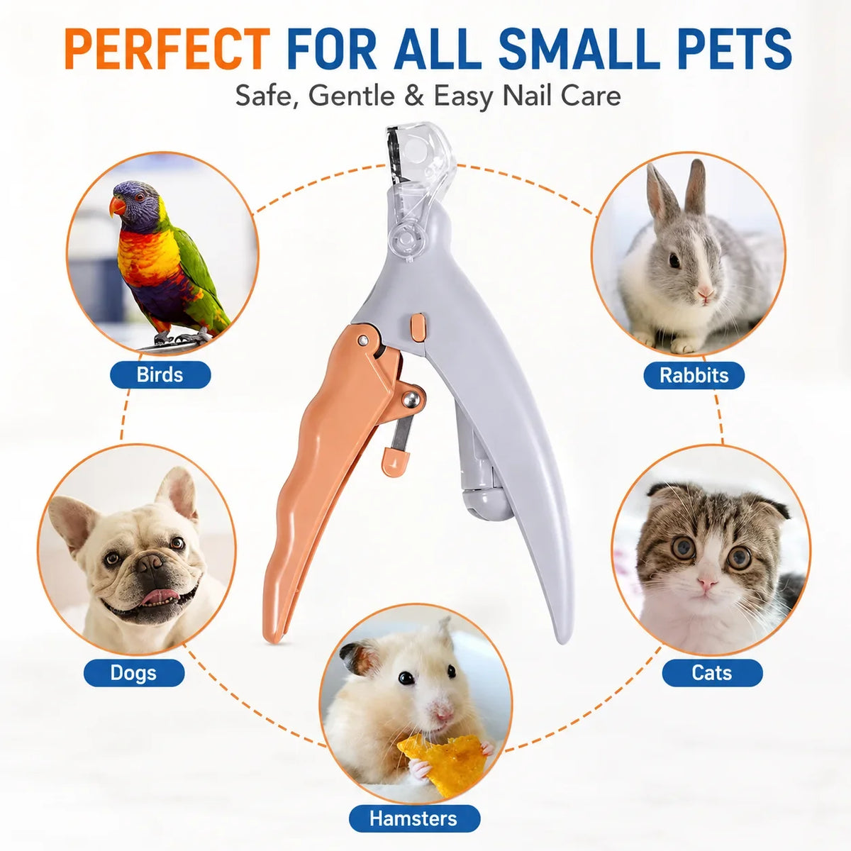 LED Pet Nail Clipper with 5X Magnifying Lens, Dog Cat Nail Trimming Scissors, Safe Claw Grooming Tool for Pets Nail Care