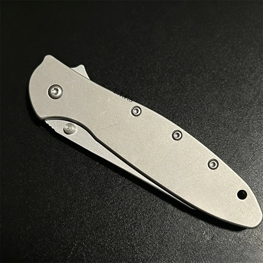 Ks1660 Ken Onion Leek Assisted Flipper Knife 3" Bead Blast Plain Blade Outdoor Camping Hunting Survival EDC Pocket Knife