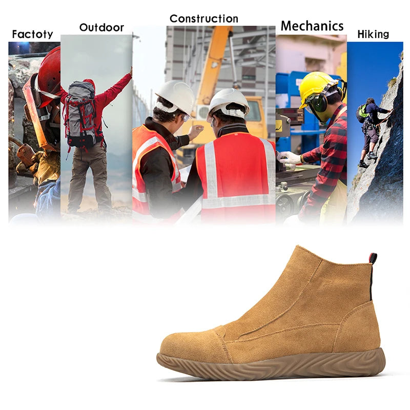 Puncture Resistant Industrial Safety Shoes for Men Heavy Duty Work Boots  Puncture Resistant Safety Shoes Steel Toe Work Shoes for Men