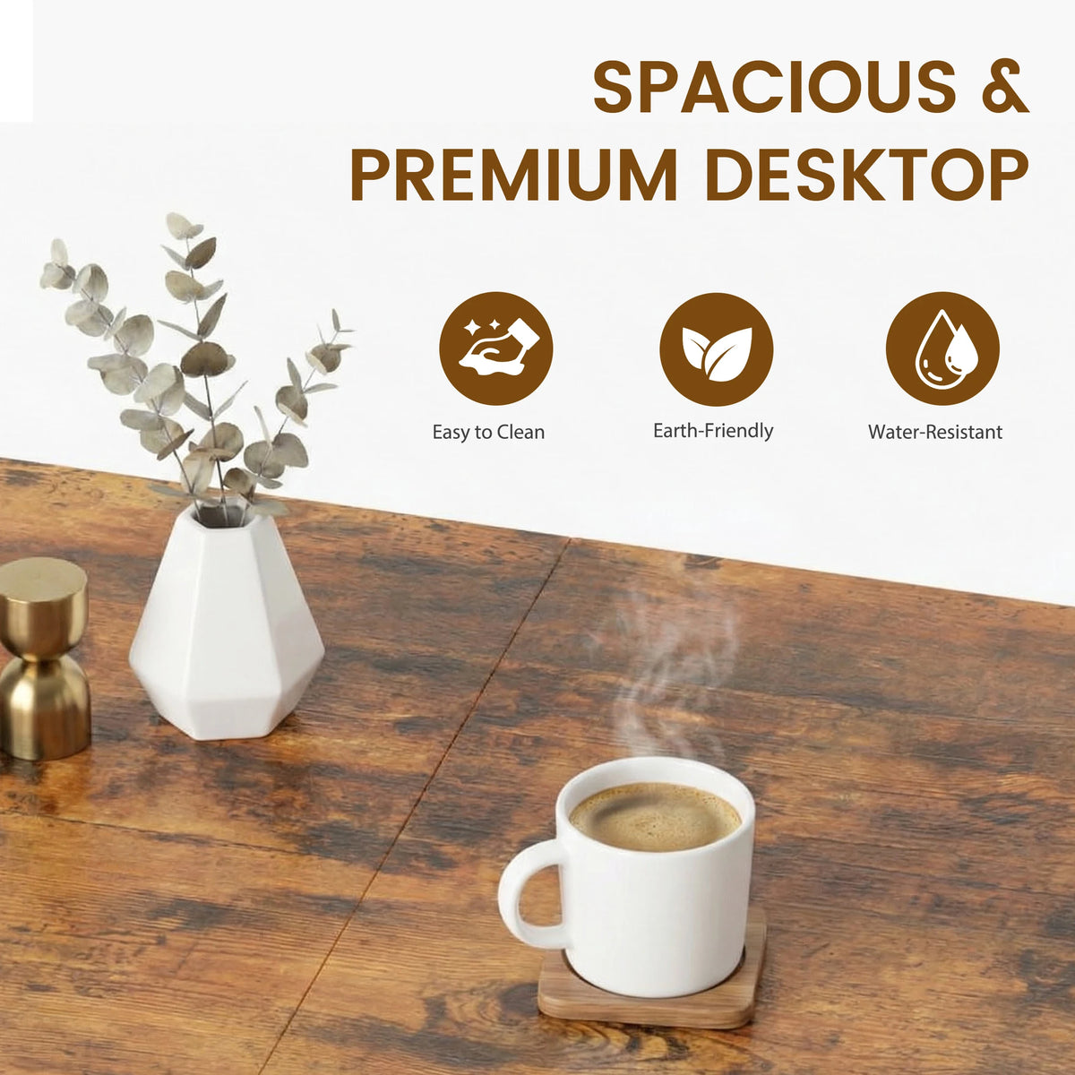 MCQ 47 Inch Standing Office Computer Desk with Drawers and Side Hook Ergonomic Gaming Desk With Storage X‑Frame Stability For Home Office Small Space