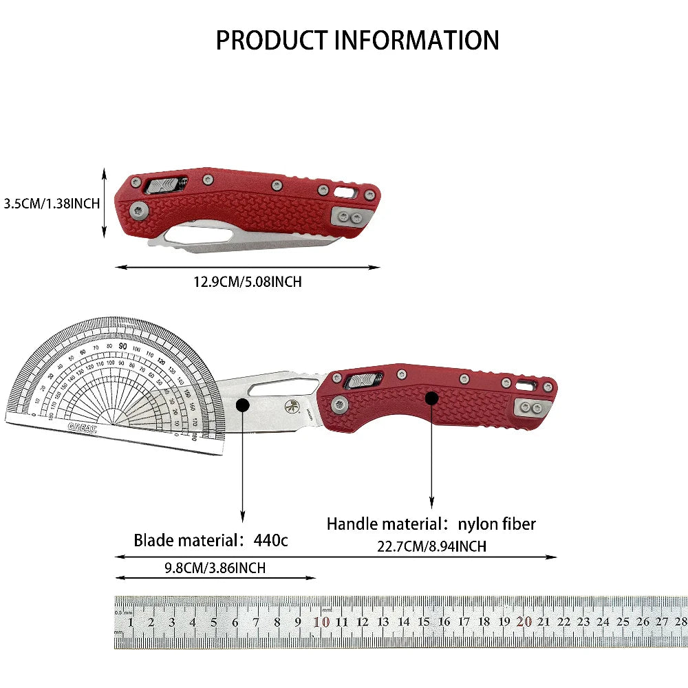 Microtech MSI™ RAM-LOK™ S/E Stonewash Tri-Grip – Polymer OD Green Outdoor Camping Lock Knife