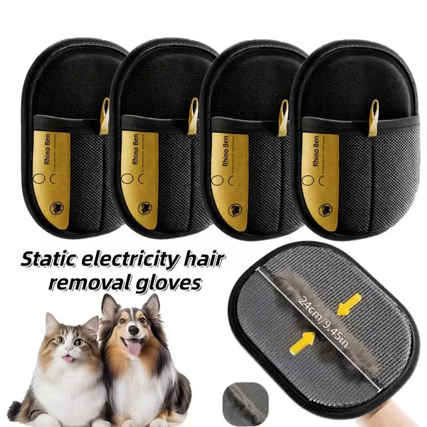 2-Piece Pet Hair Removal Gloves – Double-Sided Cat Brushes, Anti-Shedding Grooming Gloves, Hair Control Care Tools